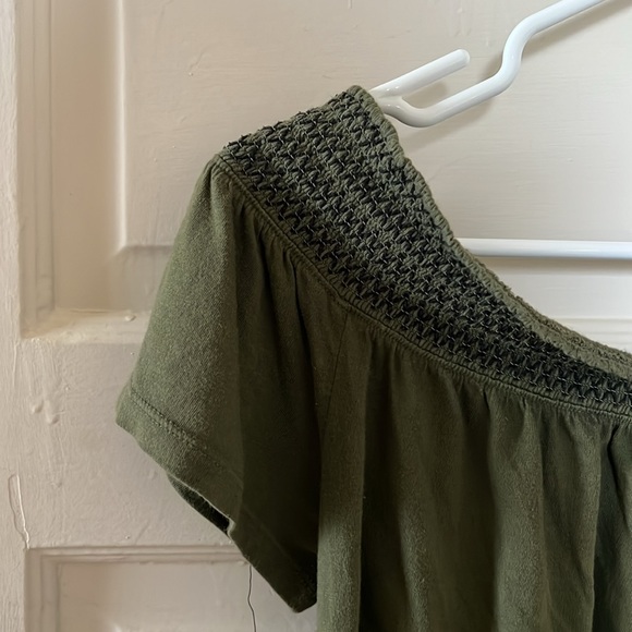 Green off the shoulder comfy top - Picture 2 of 3